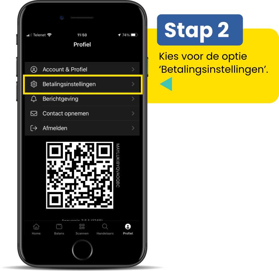Kies voor de optie ‘Betalingsinstellingen’.